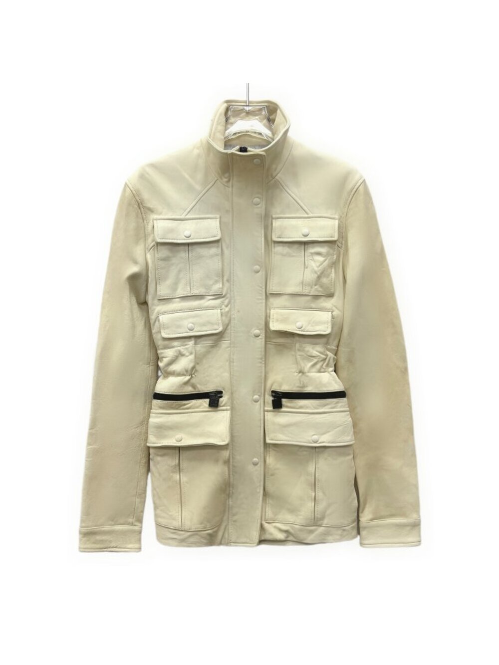 Chanel Yellow Multi-Pocket Lambskin Stand-Collar Jacket
